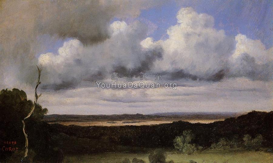 Fontainebleau, Storm over the Plains - 让·巴蒂斯特·卡米耶·柯罗